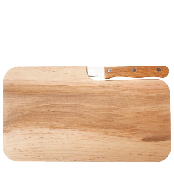 Holzbrett Erle, mit Messer, 26x15cm
