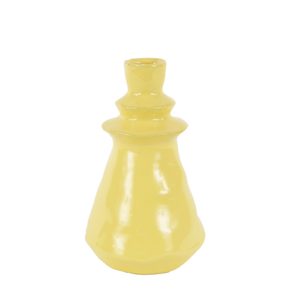 Blumenvase Palermo gelb, 8x15cm, Keramik