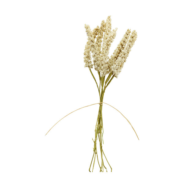 Kunstpflanze Hirse creme blühend, Hirse gebündelt, 27cm