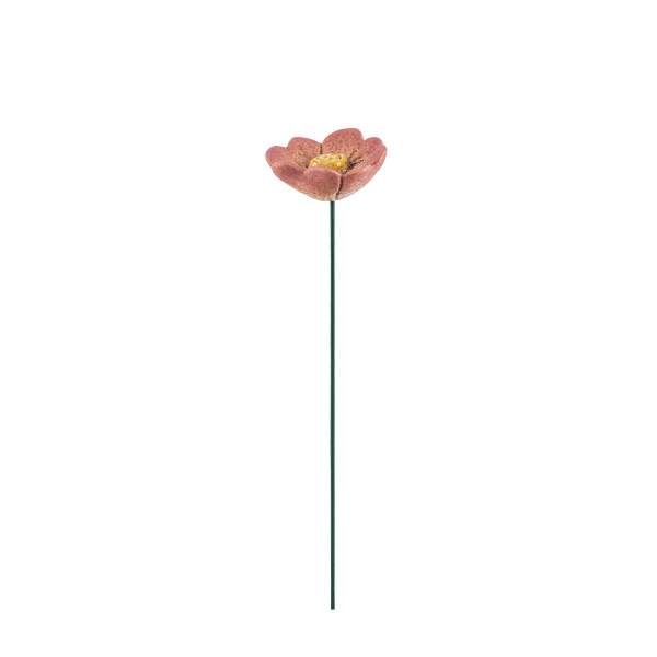 Deko Blume, Blume aus Steingut rosa, 30cm