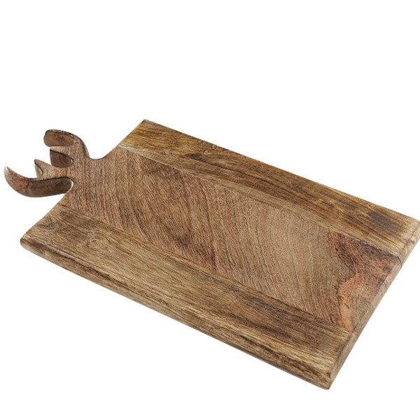 Holzbrett Hirsch Vaasa, Holz Schneidebrett mit Geweih, 22x40cm, Mangoholz, Boltze Home Collections
