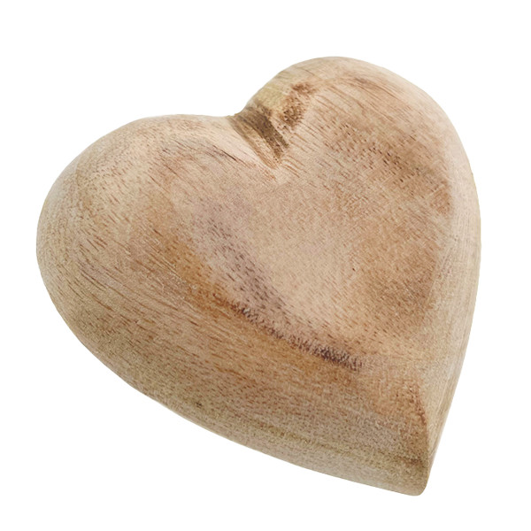 Deko Herz Natur, Holzherz gefüllt, Handschmeichler groß, 8cm, Naturholz