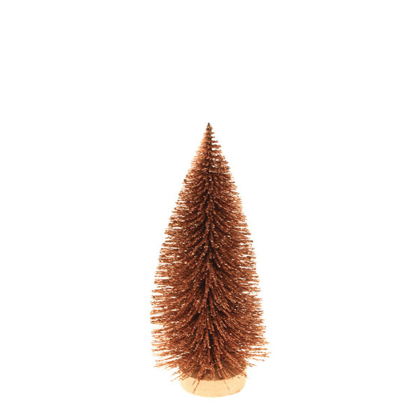 Deko Baum Kupfer, Tannenbaum rostbraun mit Glimmer, Pfeiffenputzer, 20cm