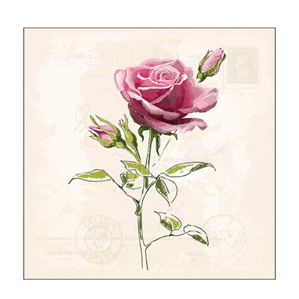 Ambiente Papierservietten Rose, Vintage rose, 33x33cm