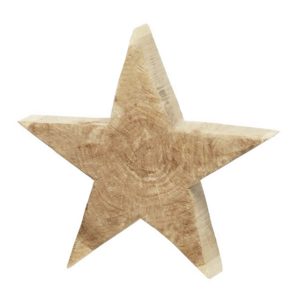 Deko Holzstern Pappel rau, Stern aus Naturholz, 50cm, WMG Grünberger