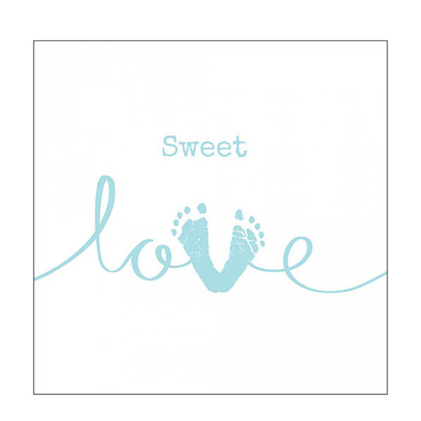 Ambiente Papierservietten Geburt, Babyfüße blau, 33x33cm