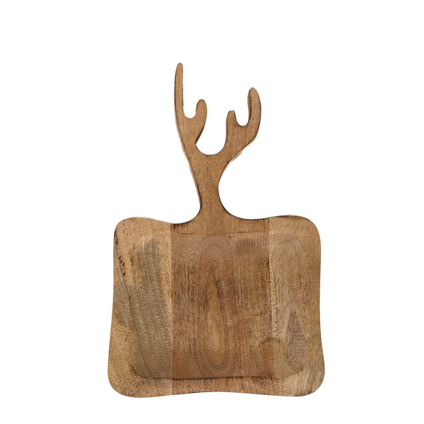 Holz Schneidebrett mit Geweih, Holzbrett Geweih, 35x22cm, Mars &amp; More
