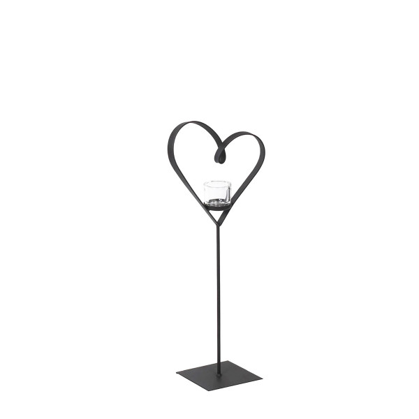 Deko Windlicht Herz Diana, Metallherz auf Metallständer, 60cm, WMG Grünberger