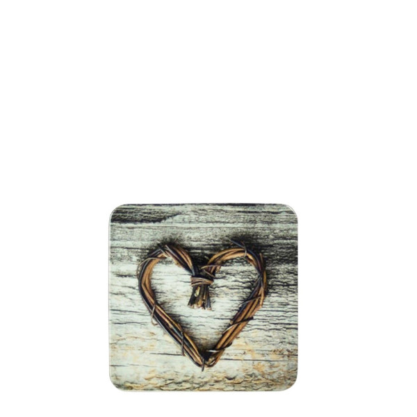 Untersetzer Herz, Herz aus Zweige, 10x10cm, Set/6, MDF/Kork, Mars &amp; More