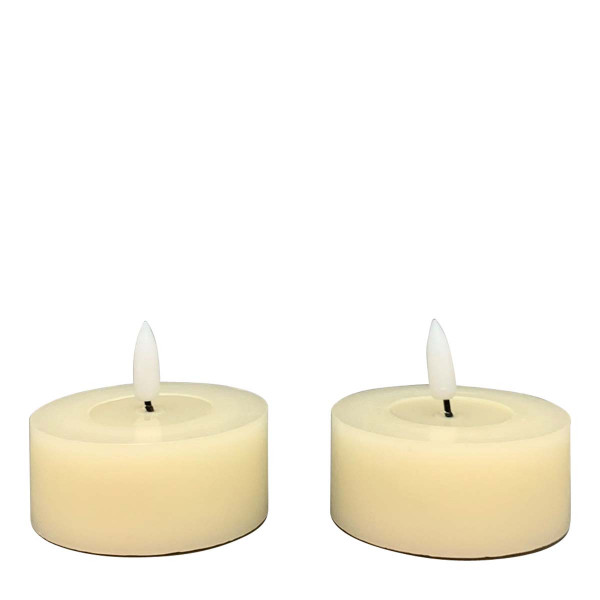 LED Teelicht Lumiere creme, Wachskerzen mit Timerfunktion, Set/2