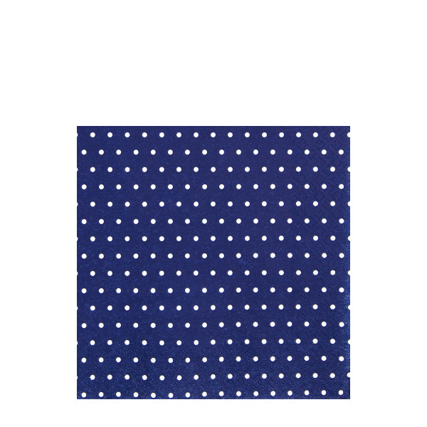 Home Fashion Papierservietten Dots, Punkte dunkelblau-weiß, 25x25cm