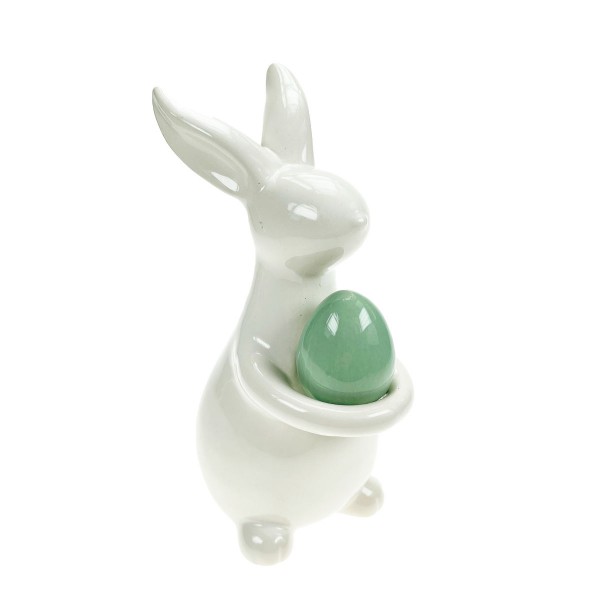 Hase mit Ei 18cm Porzellan