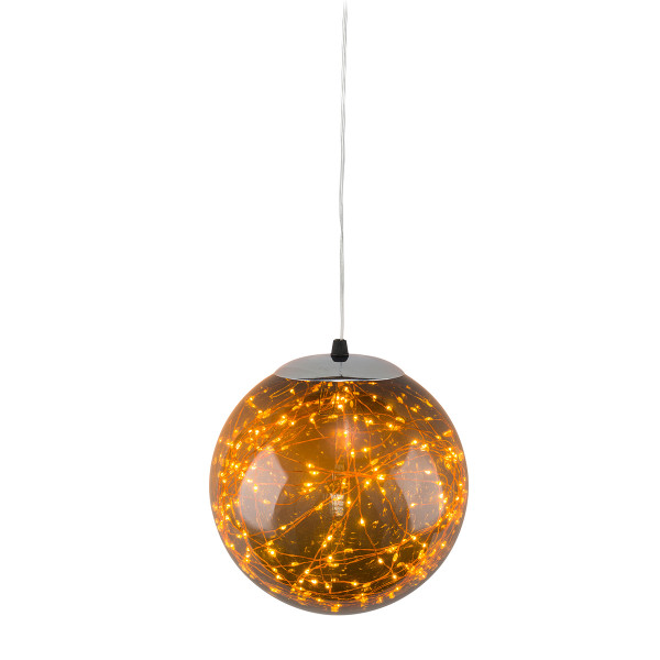 LED Weihnachtskugel Outdoor, braune Acrylkugel zum Hängen, Batteriebetrieb, 40LED's