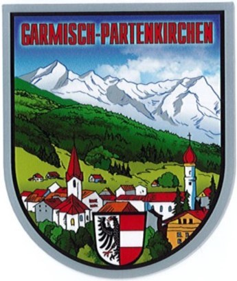 Aufkleber in Wappenform Ort Garmisch-Partenkirchen