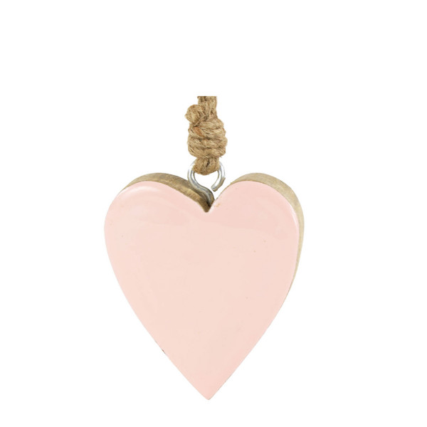 Deko Herz Lack, Holzherz mit rosa Lacküberzug, 8x8cm, Hänger