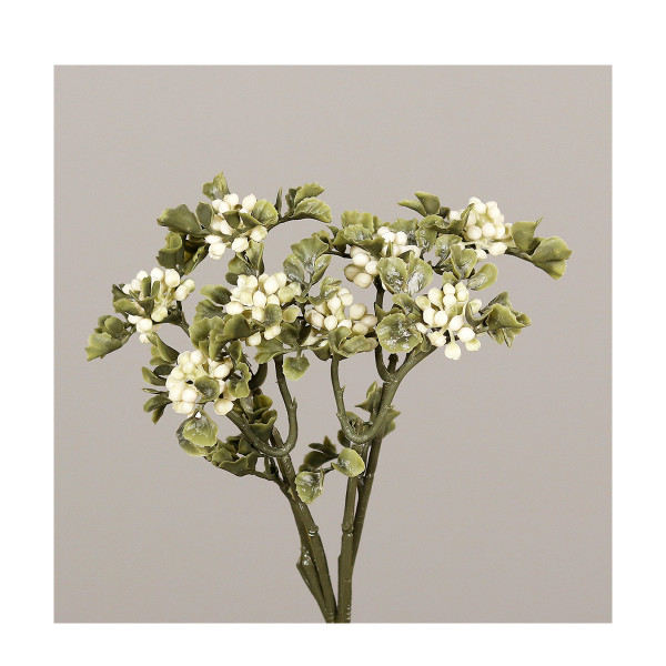 Deko Kunstpflanze Beeren, Beeren 4St/Bund, creme, 17cm, DPI GmbH