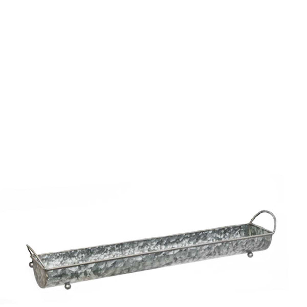 Deko Regenrinne, Dachrinne mit Griffe, 71cm, Zink