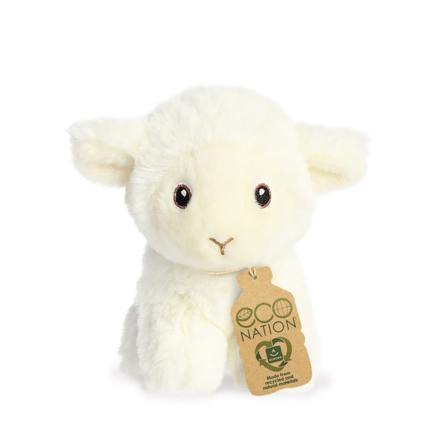 Plüsch Mini Lamm, weiß, Eco Nation, 13cm, Aurora