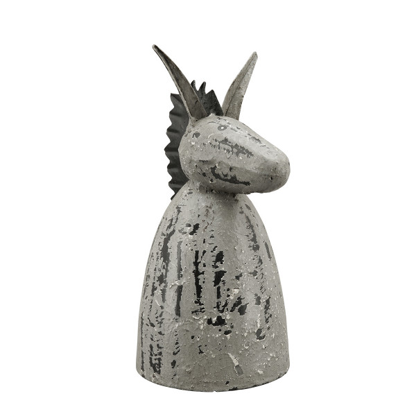 Zaunhocker Bauernhoftier Esel used look, kleiner Metallesel graubraun, 18cm