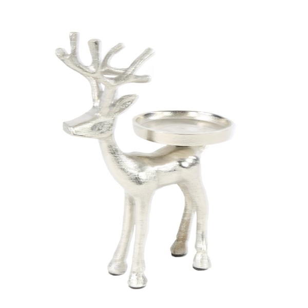 Kerzenhalter Hirsch silber Metall 22cm