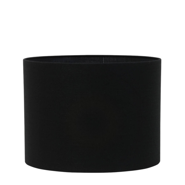 Lampenschirm Livigno schwarz, Lampenschirm Leinenoptik, Zylinder 40x40x30cm, Light &amp; Living