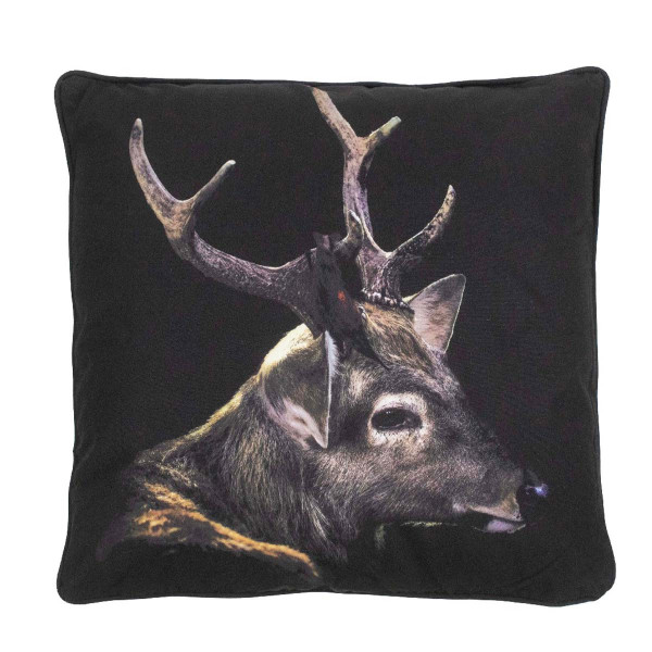 Deko Kissen Hirsch, Outdoor Kissen Hirsch schwarz, 50x50cm, Mars &amp; More