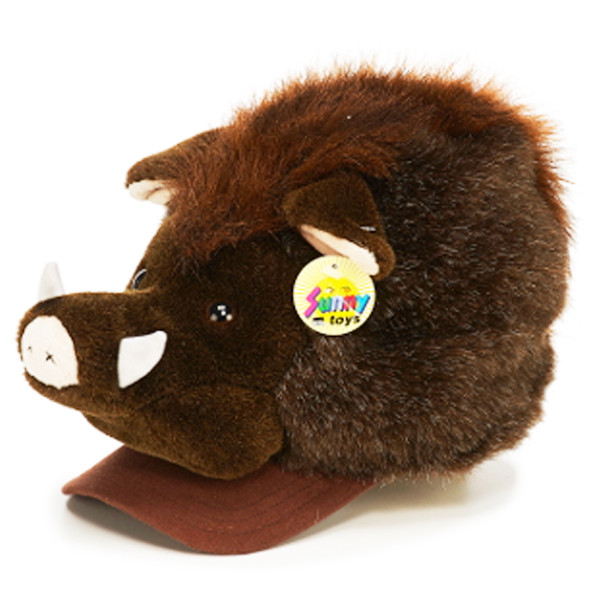 Plüschkappe Wildschwein, braun