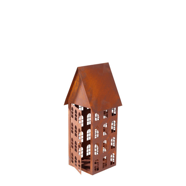 Windlicht Haus, 45cm, Rost, Gerrys Garden