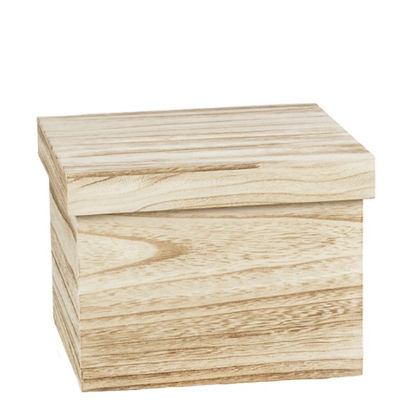 Holz Kiste mit Deckel, quadratisch, 22cm