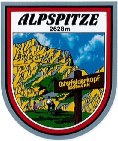 Aufkleber in Wappenform Alpspitze