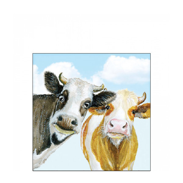 Ambiente Papierservietten neugierige Kühe Alma und Bella, 25x25cm