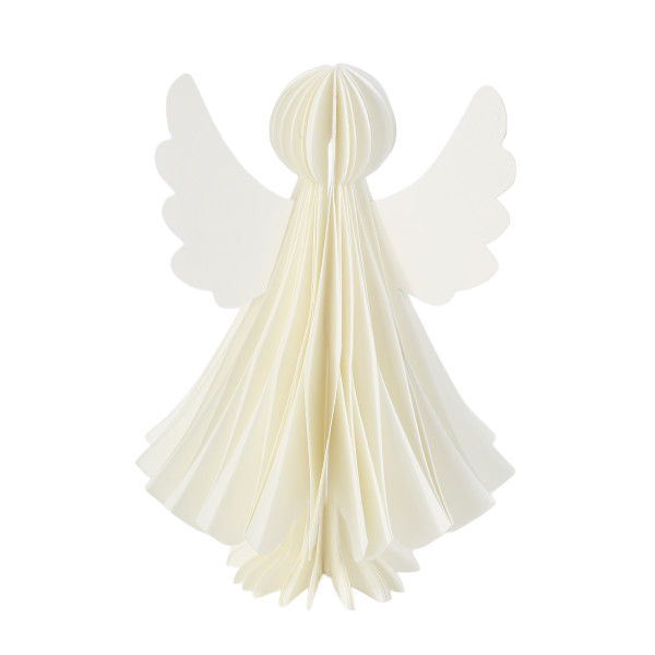 Deko Engel Papier, Papierengel cremeweiß, Fächerengel, 15cm