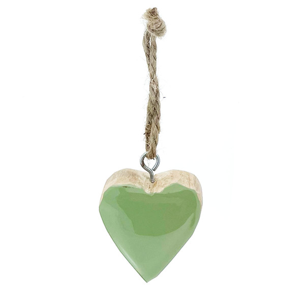 Deko Herz grün, Holzherz mit Lacküberzug grün, 5cm, Hänger