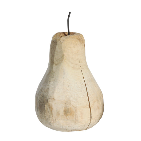Deko Birne Natur, Holzbirne aus Naturholz, 50cm, WMG Grünberger