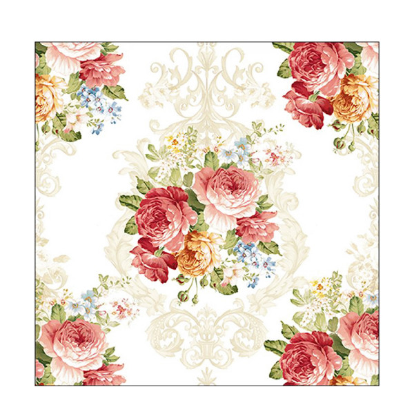 Ambiente Papierservietten Rosenmuster Nostalgie, Sara Cream, 33x33cm