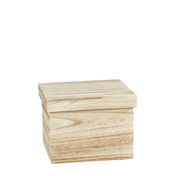 Holz Kiste mit Deckel, quadratisch, 16cm