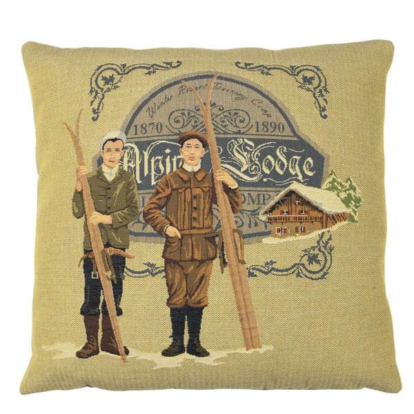 Gobelin Kissen, Alpine Lodge, Ski, 45x45cm, Mars &amp; More