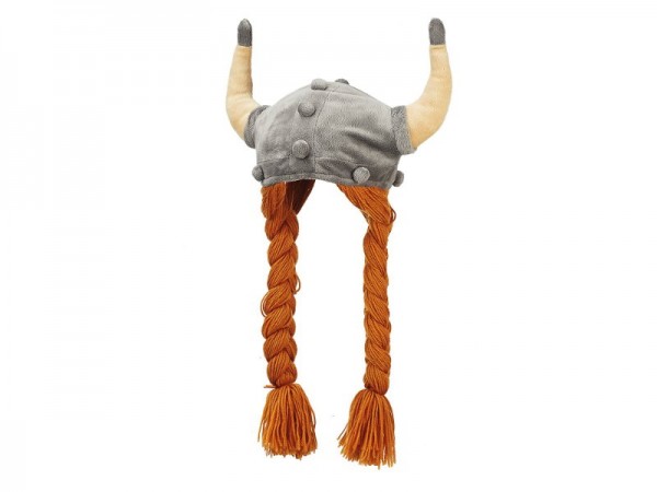 Plüsch-Mütze Wikingerhelm