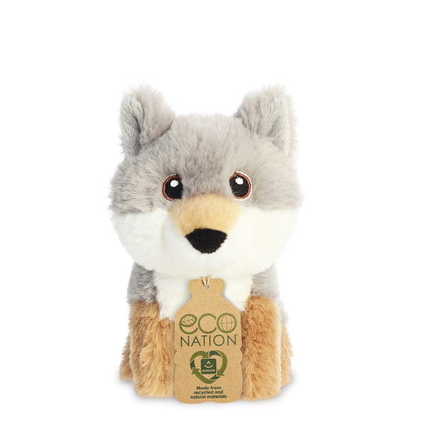Plüsch Wolf, Mini Wolf grau, Eco Nation, 13cm, Aurora World