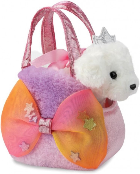 Plüsch Tasche mit Stofftier, Hund, Welpe Princess Big Bow, Fancy Pals, 20cm, Aurora World