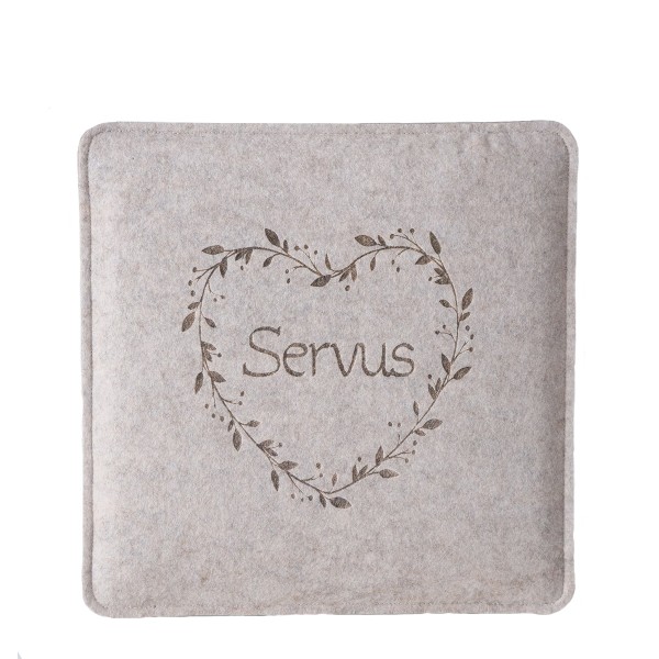 Sitzkissen Filz Servus beige 35cm Boltze