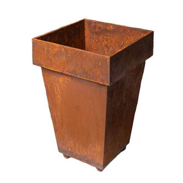 Pflanzkorb Rost, mit Rand und festem Einsatz, konische Form, 63cm