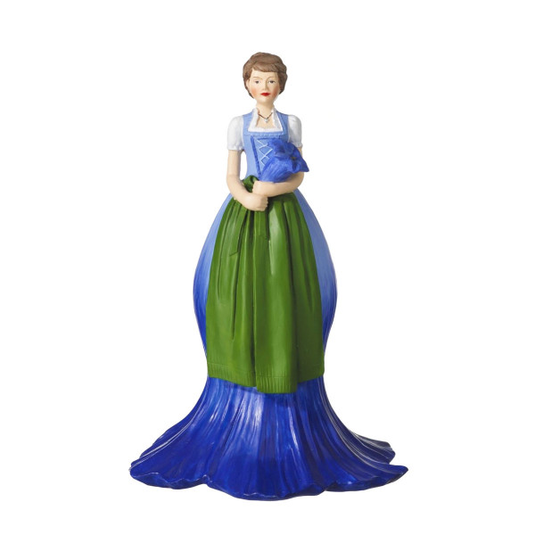 Deko Blumenmädchen Enzian, Enzianmädchen, blau, 17cm, stehend, Fiebiger Floristik