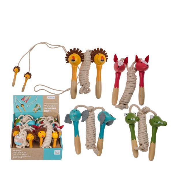 Holz Springseil, Tiere, 4- fach sortiert