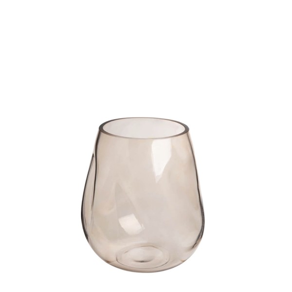 Glas Windlicht hellbraun getönt 18x16cm Sandra Rich
