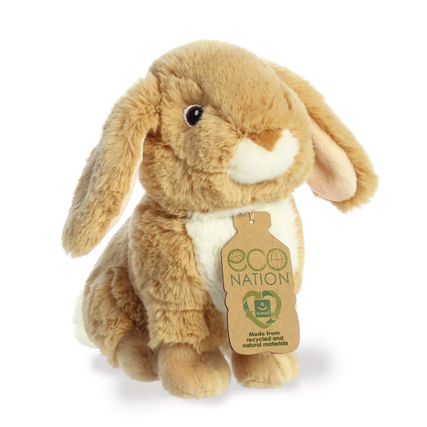 Plüsch Hase, Häschen braun-weiß, Eco Nation, 23cm, Aurora World