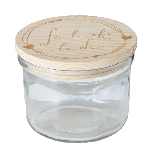 Vorratsglas mit Holzdeckel Schokolade 700ml Boltze