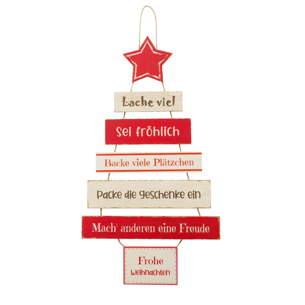 Weihnachtssprüche zum Hängen, Holzschild Tanolo, 80x40cm, Hänger, Boltze