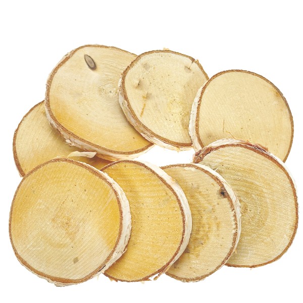 Holzscheiben Birkenholz 5-7cm 8 St/Netz