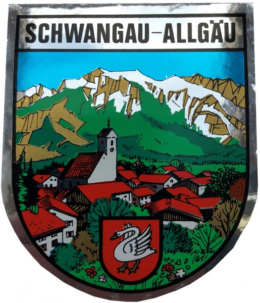 Aufkleber in Wappenform Schwangau-Allgäu